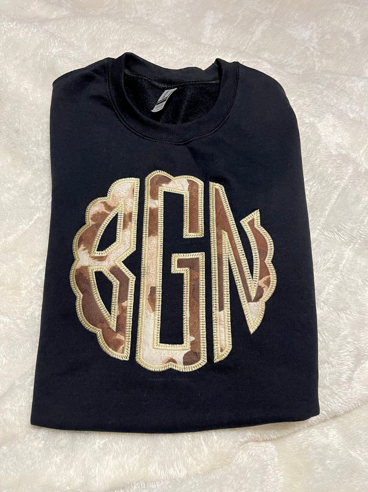 Cowhide Monogram Crewneck